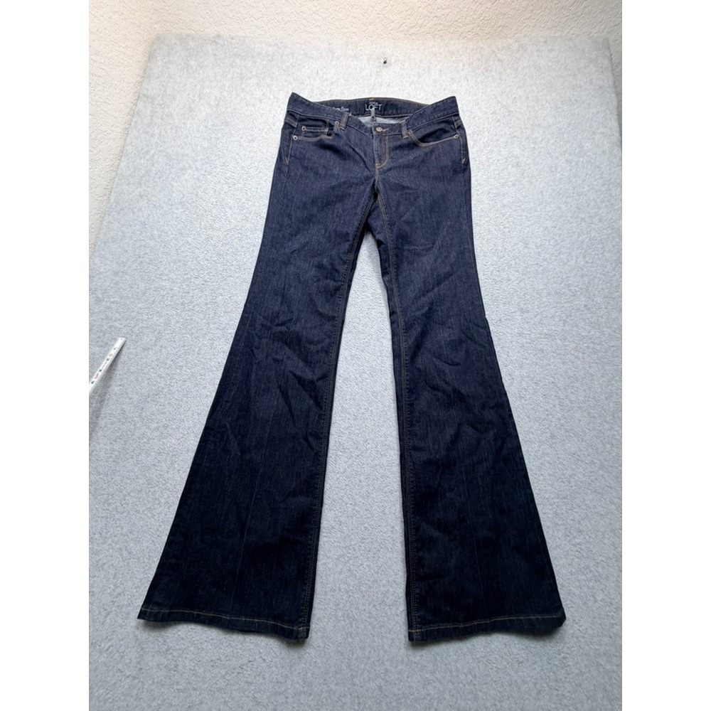 Ann Taylor LOFT Modern Flare Jeans Dark Wash Denim Blue 6